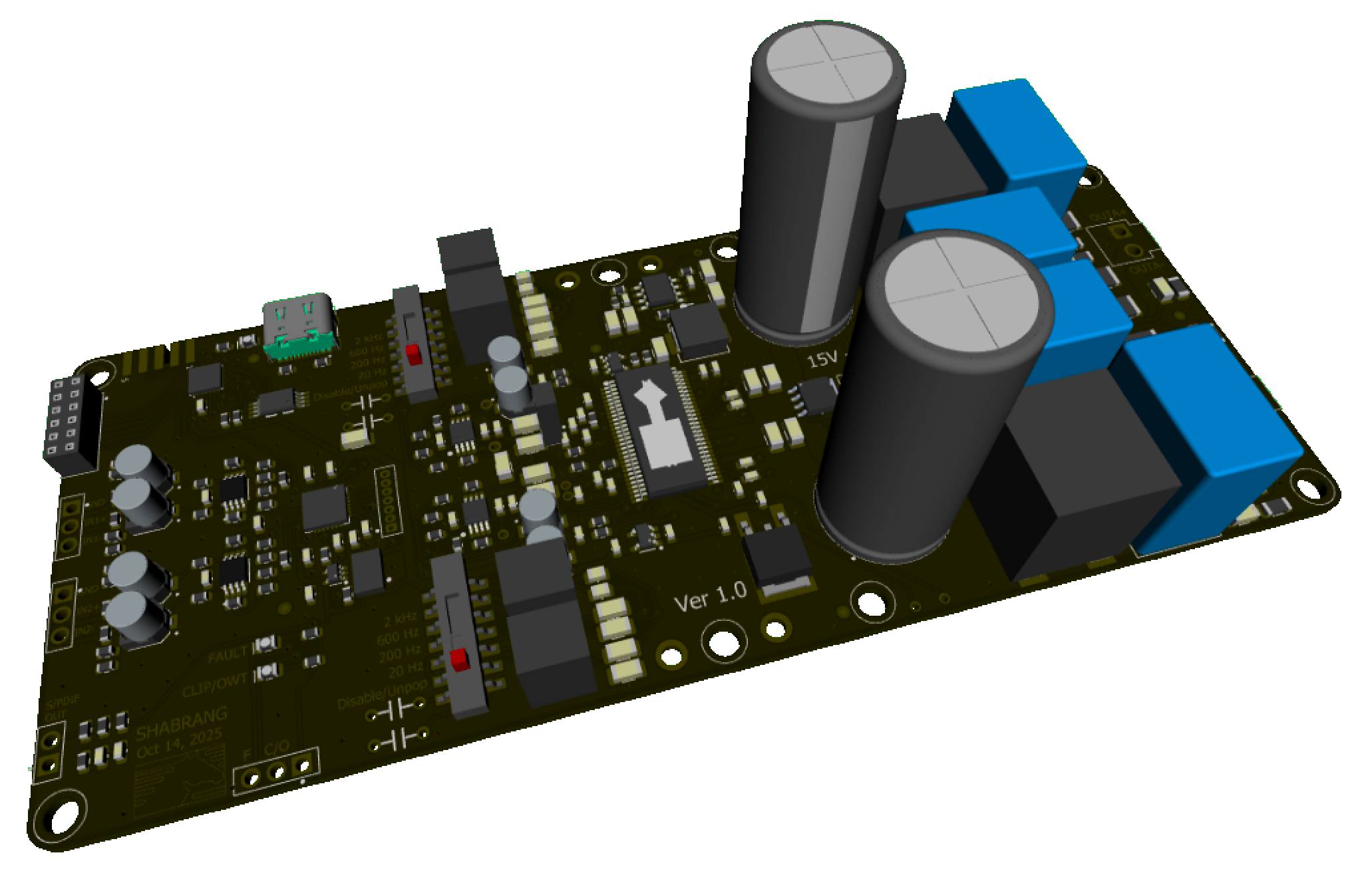 3D rendering of Black Horse Audio amplifier module